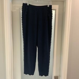 Scalloped edge Navy Ted Baker cropped ladies pants